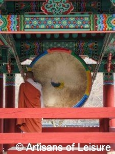 staying overnight at a Buddhist temple in South Korea