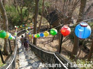 staying overnight at a Buddhist temple in South Korea