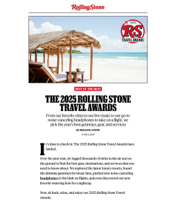 Rolling Stone Travel Awards 2025: Best Tour Operator - Artisans of Leisure